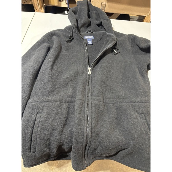 Lands' End Tops - Lands' End Fleece Jacket Women's ‎ Large Full Zip Sherpa Black Long Sleeve Lined